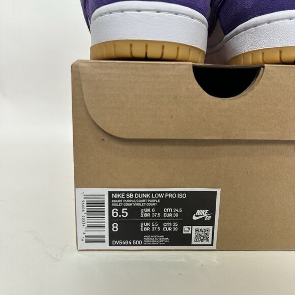 Nike SB Dunk Low Pro ISO Orange Label “Court Purple Gum” - Picture 5 of 6